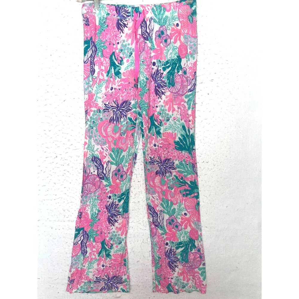 Lilly Pulitzer Multicolor Rayon Pajama Pants Bottoms Sz S Seaside Carnivale